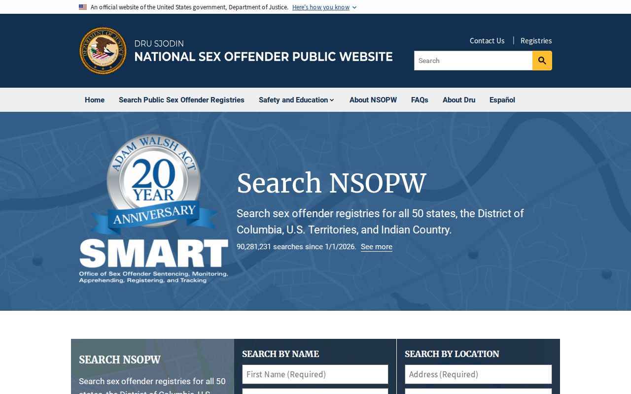 Tillamook County sex offender check through national NSOPW search